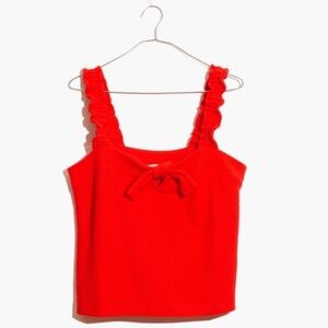NWT Madewell Tie Front Tank Top Red size L
